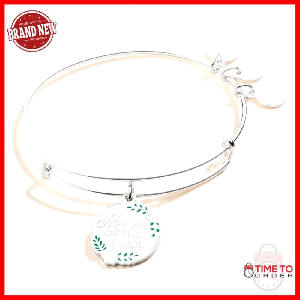 Adjustable Sterling Silver Mother of the Bride Bangle Bracelet